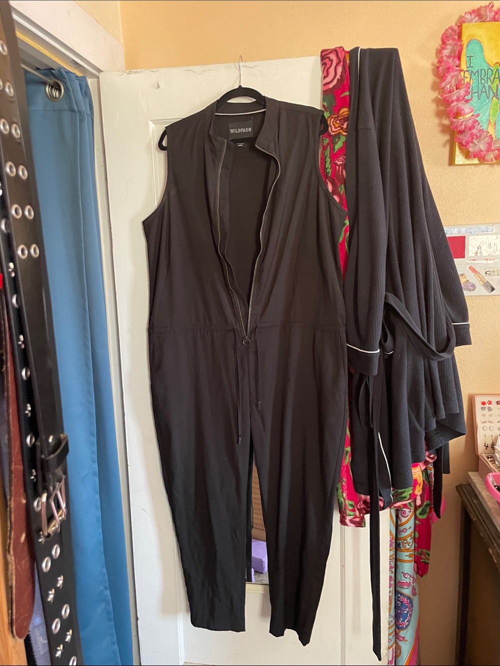 Wildfang Black Sleeveless Zip Jumpsuit size XL